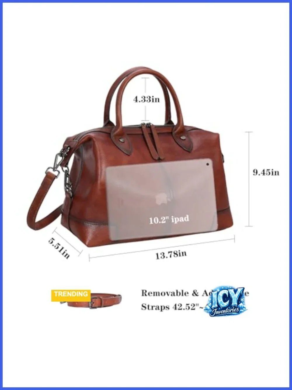 Genuine Leather Satchel Tote Bag Women Large Capacity Top Handle Handbag